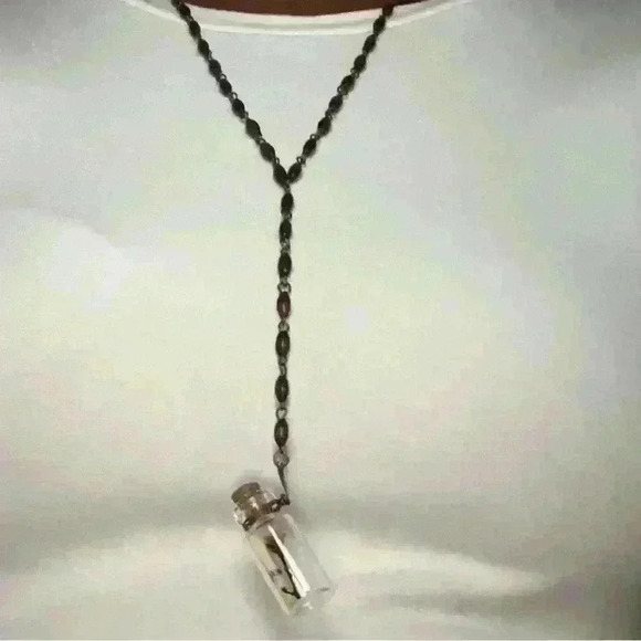 Vintage message in Bottle Treasure Chest Necklace Miniblings Geheimnis Glass - Picture 2 of 2